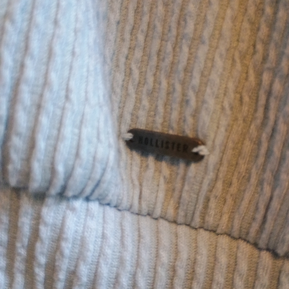 Hollister‎ Boyfriend Ribbed Sweatshirt Blue Size Large Long Sleeve Textured Knit - Picture 5 of 11